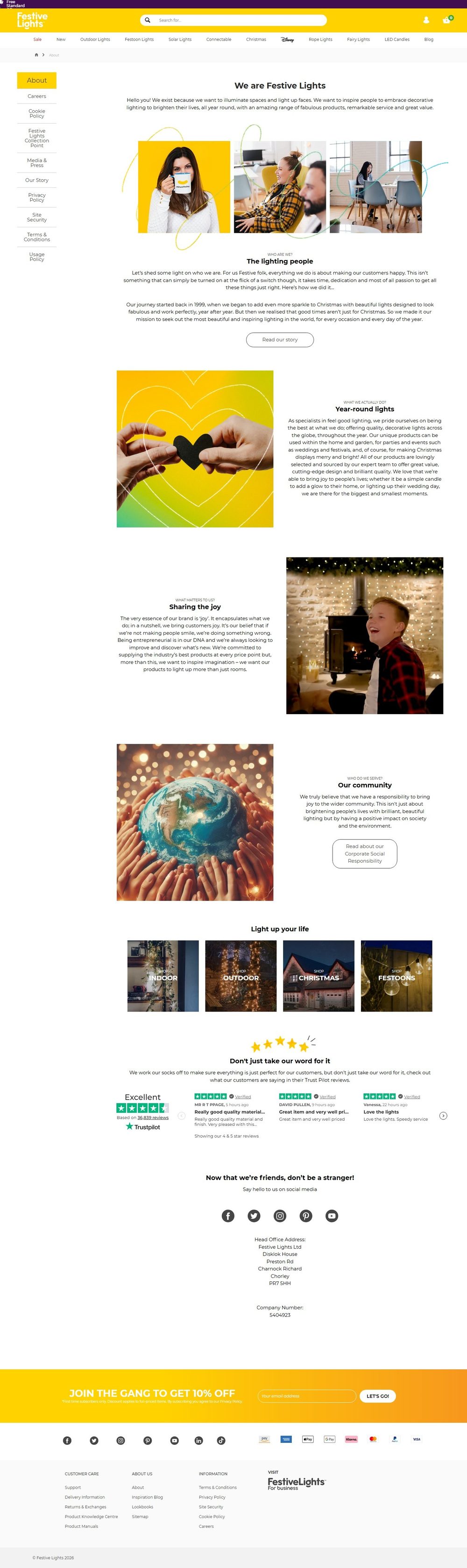 About Us landing page update for Festive Lights — copy by Jenny Hardy