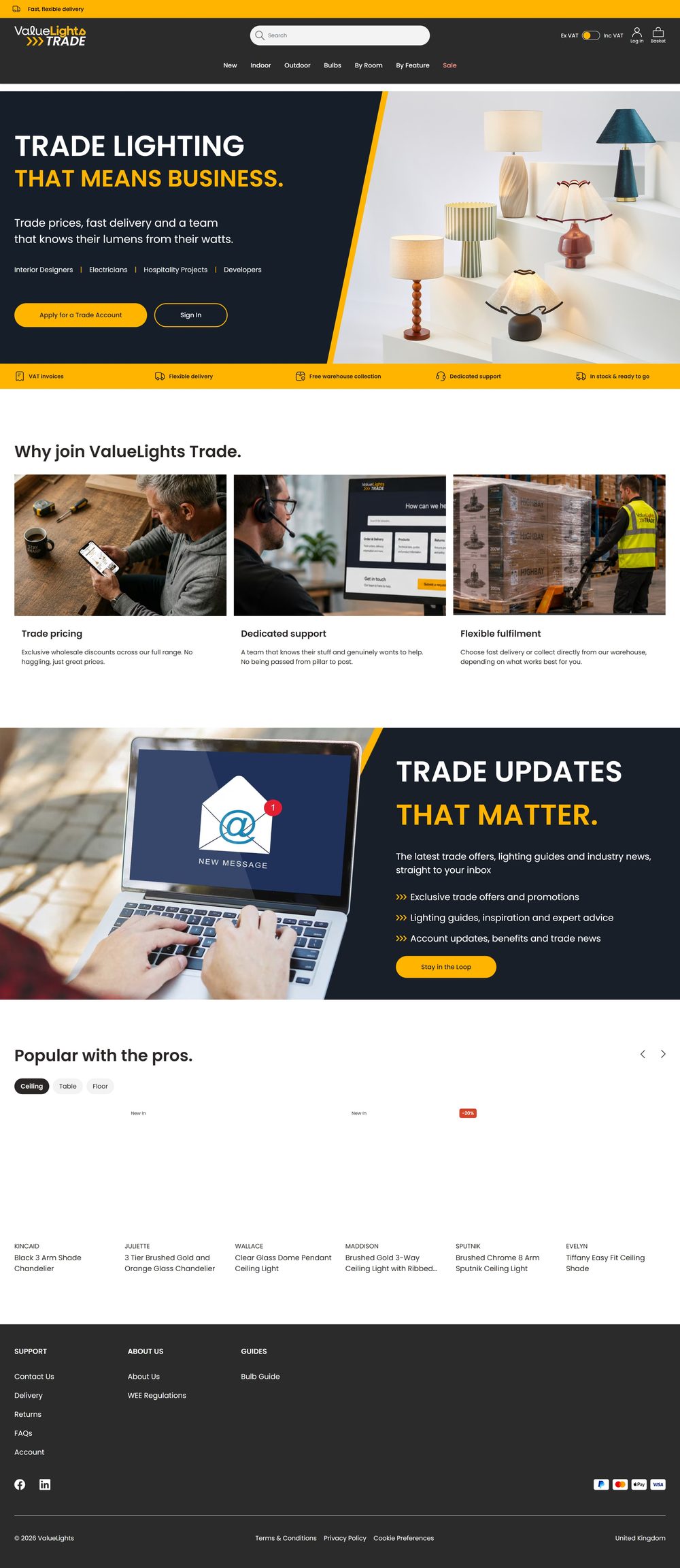 Homepage for ValueLights Trade — copy by Jenny Hardy