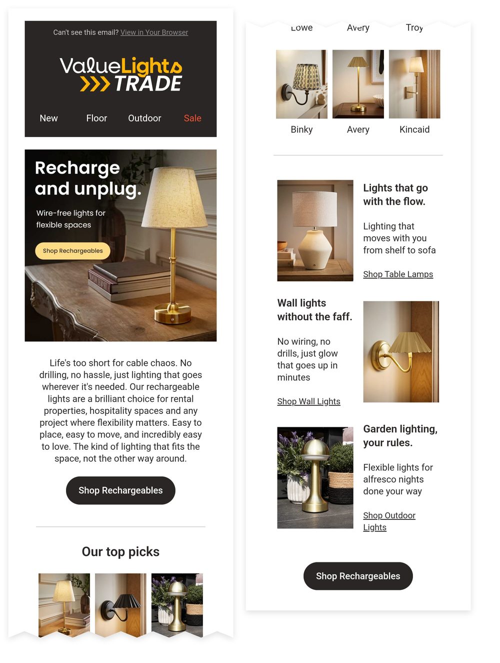 Flexible Trade Lighting With Rechargeables for ValueLights Trade — copy by Jenny Hardy
